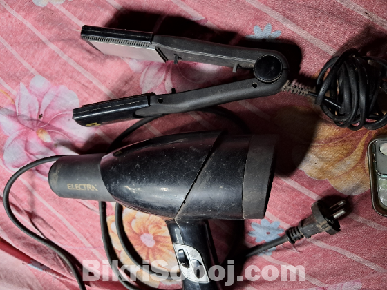 চুল হিটার ও আয়রন করা মেশিন ২ টা